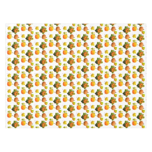 Erntedank Pumpkins und Herbstlaube auf Weiß Tischdecke (Vorderseite (Horizontal))