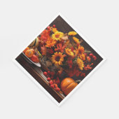 Erntedank Pumpkins und Sonnenblumen Serviette (Ecke)