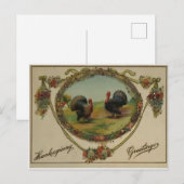 Erntedank-Puten Postkarte (Vorne/Hinten)
