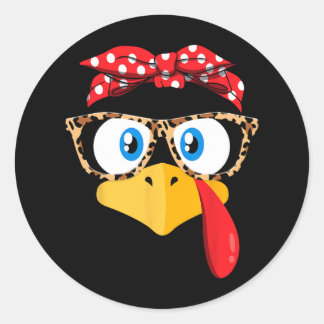 Erntedank Putengesicht Leopardenopardenbrille Runder Aufkleber