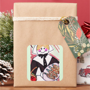 ERNTEDANK QUADRATISCHER AUFKLEBER