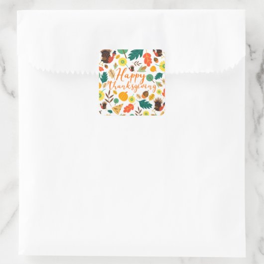 Erntedank Quadratischer Aufkleber (Tasche)