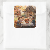 Erntedank Quadratischer Aufkleber (Tasche)