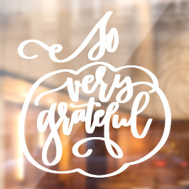 Erntedank Quote und Kürbisfenster-Decal Fensteraufkleber