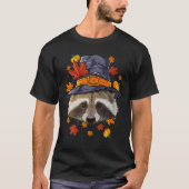 Erntedank Raccoon Pilgrimische Kostüme Herbst Herb T-Shirt (Vorderseite)