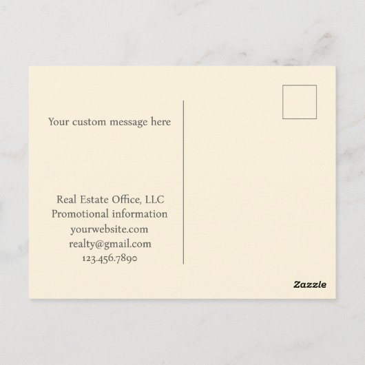 Erntedank Real Anwesen Agent Zuhause Postkarte (Rückseite)