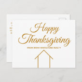 Erntedank Real Anwesen Company Gold Corporate Postkarte (Vorne/Hinten)