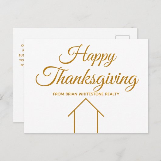 Erntedank Real Anwesen Company Gold Corporate Postkarte (Vorne/Hinten)