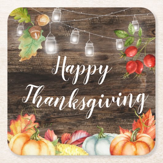 Erntedank Rechteckiger Pappuntersetzer (Vorderseite)