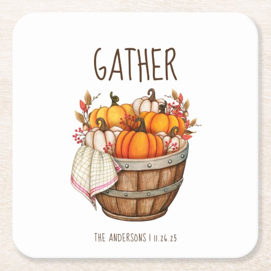 Erntedank Rechteckiger Pappuntersetzer (Vorderseite)