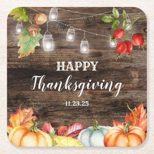 Erntedank Rechteckiger Pappuntersetzer (Vorderseite)