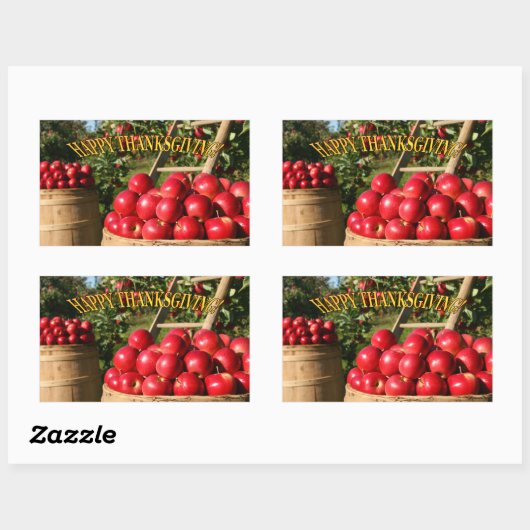 Erntedank Rectangul Rechteckiger Aufkleber (Blatt)