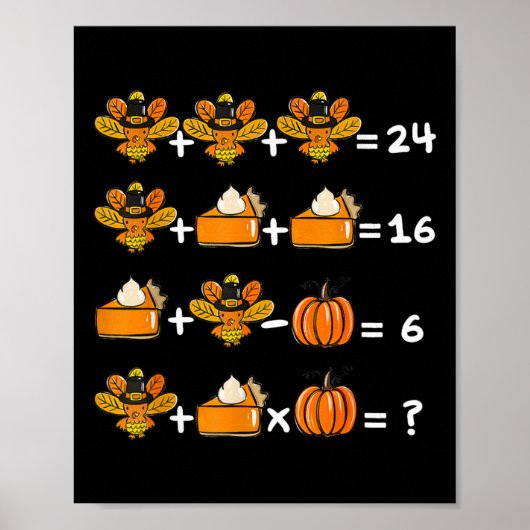 Erntedank Reihenfolge der Operationen Math Lehrer  Poster (Vorne)