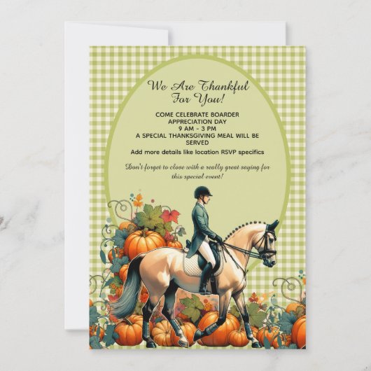 Erntedank Reittiere Einladung (Vorderseite)