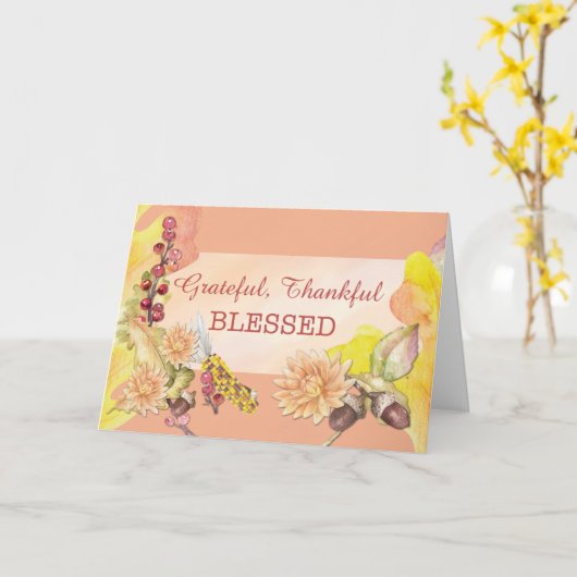 Erntedank Religiös dankbar Selig Karte (Gelbe Blume)