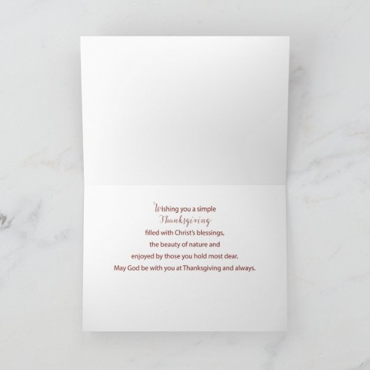 Erntedank Religiöse Segen Bäume und Hirsche Karte (Innenseite)