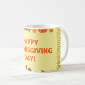 Erntedank: Retro bestickte Kartendesign. Kaffeetasse (VorderseiteRechts)