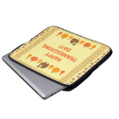 Erntedank: Retro bestickte Kartendesign. Laptopschutzhülle (Vorne Knopf)