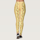 Erntedank: Retro bestickte Kartendesign. Leggings (Rückseite)