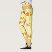 Erntedank: Retro bestickte Kartendesign. Leggings (Links)