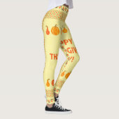 Erntedank: Retro bestickte Kartendesign. Leggings (Rechts)