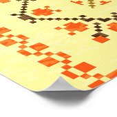 Erntedank: Retro bestickte Kartendesign. Poster (Ecke)