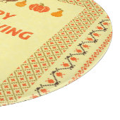 Erntedank: Retro bestickte Kartendesign. Schneidebrett (Ecke)