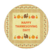 Erntedank: Retro bestickte Kartendesign. Schneidebrett (Vorderseite)