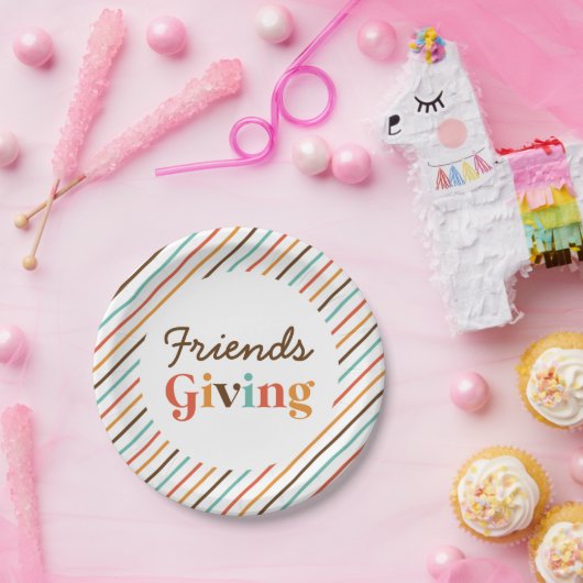 Erntedank Retro Friends, die Teller von Papier geb (Party)