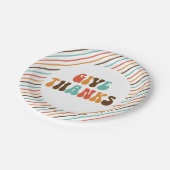 Erntedank Retro gibt Dank Paper Teller (Schrägansicht)