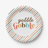 Erntedank Retro Gobble Gobble Gobble Paper Teller (Vorderseite)