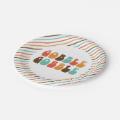 Erntedank Retro Gobble Gobble Gobble Paper Teller (Schrägansicht)