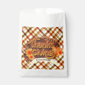 Erntedank Retro Kariert Geschenktütchen (Vorderseite)