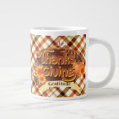 Erntedank Retro Kariert Jumbo-Tasse (Rechts)