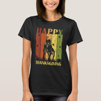 Erntedank Retro Pitbull Dog Erntedank Party T-Shirt