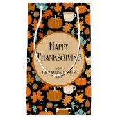 Erntedank-Retro-Stil Kürbis Blätter zu bevorzugen Kleine Geschenktüte (Vorderseite)