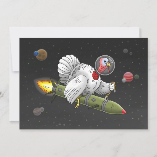 Erntedank Rocket Türkei Feiertagskarte (Vorderseite)