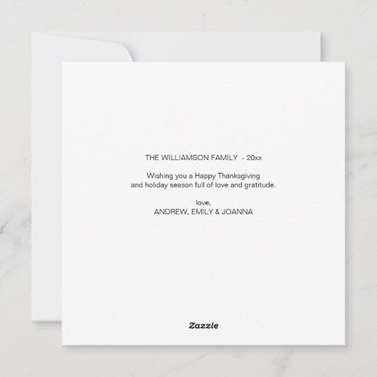 Erntedank Rocket Türkei Feiertagskarte (Rückseite)