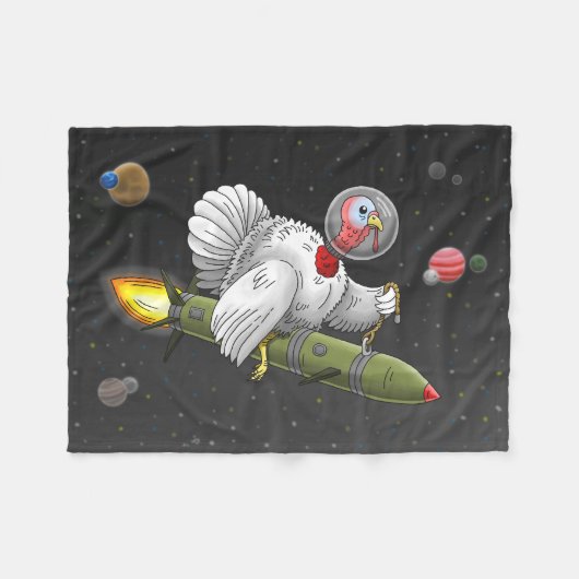 Erntedank Rocket Türkei Fleecedecke (Vorderseite (Horizontal))