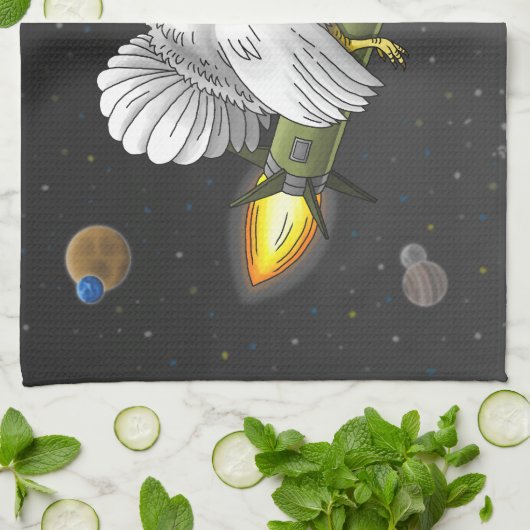 Erntedank Rocket Türkei Geschirrtuch (Gefaltet)