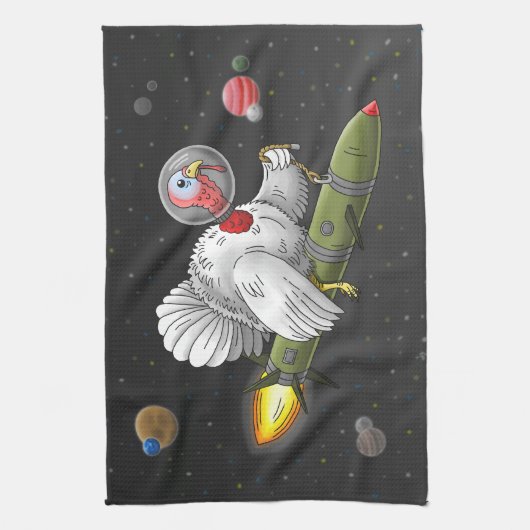 Erntedank Rocket Türkei Geschirrtuch (Vertikal)