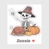Erntedank Röntgen Skeleton Funny Rock Hand Fall L Aufkleber (Blatt)