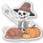 Erntedank Röntgen Skeleton Funny Rock Hand Fall L Aufkleber (Vorderseite)