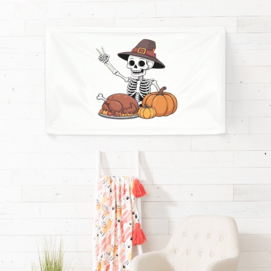 Erntedank Röntgen Skeleton Funny Rock Hand Fall L Banner (Insitu)