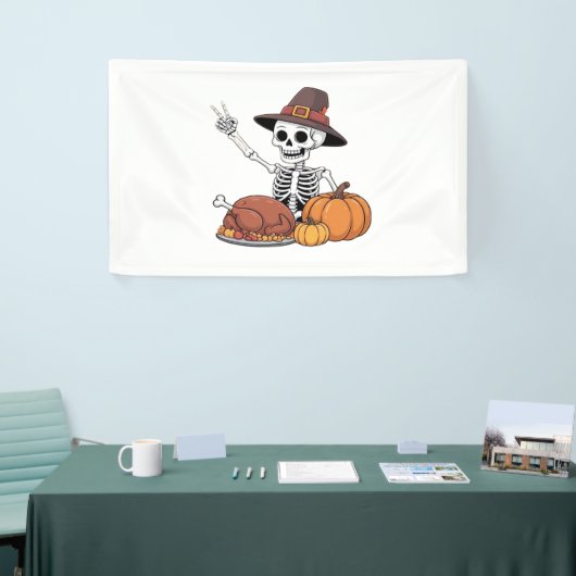Erntedank Röntgen Skeleton Funny Rock Hand Fall L Banner (Messeveranstaltung)
