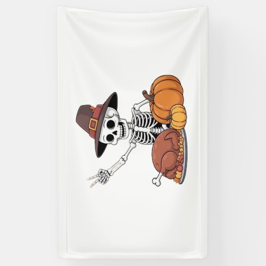 Erntedank Röntgen Skeleton Funny Rock Hand Fall L Banner (Vertikal)