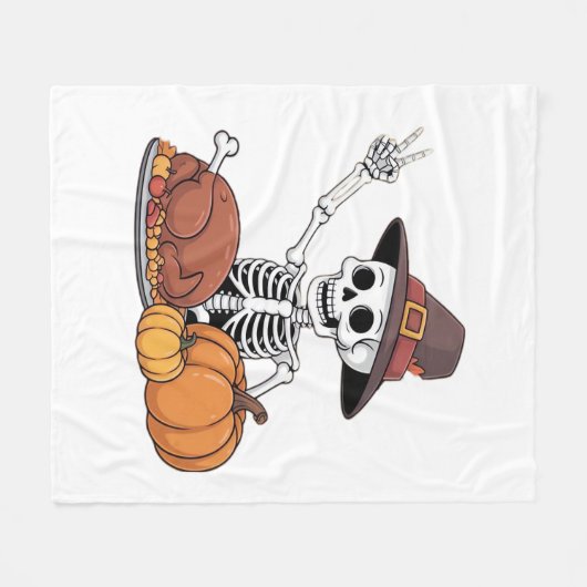 Erntedank Röntgen Skeleton Funny Rock Hand Fall L Fleecedecke (Vorderseite (Horizontal))