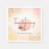 Erntedank Rose Gold Glitzer Pumpkin Napkins Serviette (Vorderseite)