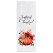 Erntedank Rotkürbis Geschenktasche rustikal Geschenktüte Für Weinflaschen (Rückseite)