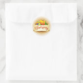 Erntedank Runder Aufkleber (Tasche)